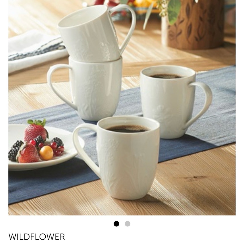Princess House Wildflower White Mug Set